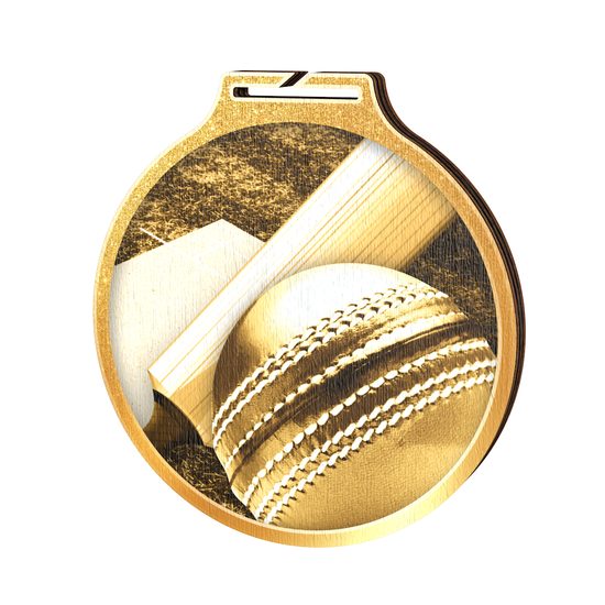 Habitat Classic Cricket Gold Eco Friendly Wooden Medal