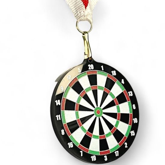 Rincon Colour Darts Black Acrylic Medal