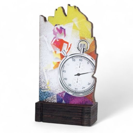 Shard Female Running Eco Friendly Wooden Trophy