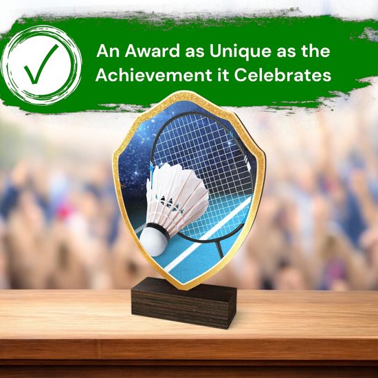 Arden Badminton Real Wood Shield Trophy