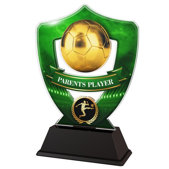 Green Parents Player Football Shield Trophy