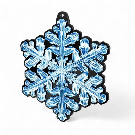 Rincon Colour Snowflake Black Acrylic Medal
