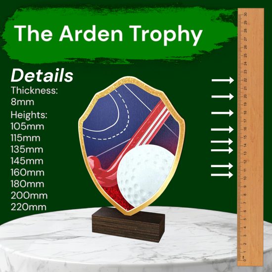 Arden Hockey Real Wood Shield Trophy