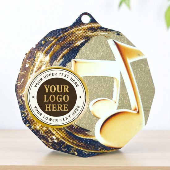 Dodeca Music Note Stainless Steel Logo Insert Medal