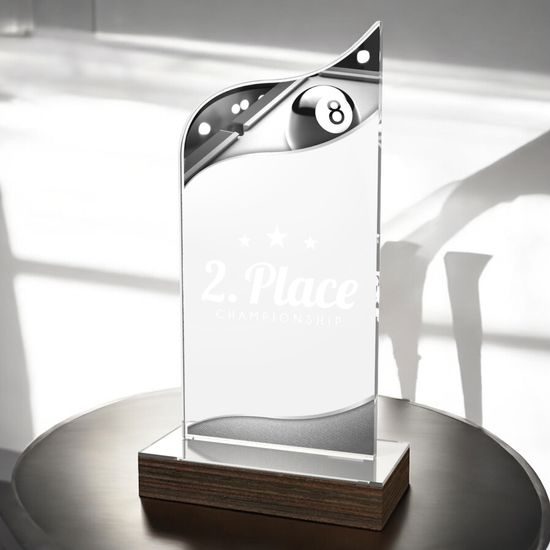 United Pool Acrylic Wood Fusion Trophy