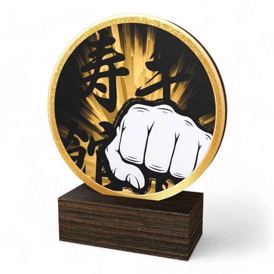 Holt Classic Martial Arts Fist Real Wood Trophy