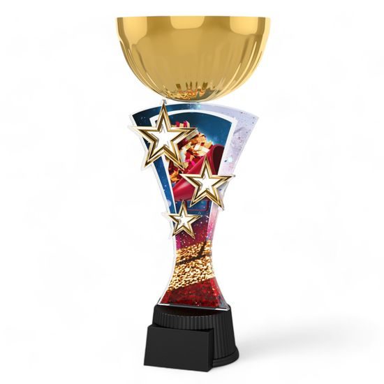 Triple Star Cheerleader Gold Trophy Cup