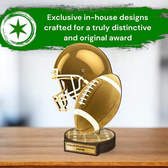 Grove Classic American Football Real Wood Trophy