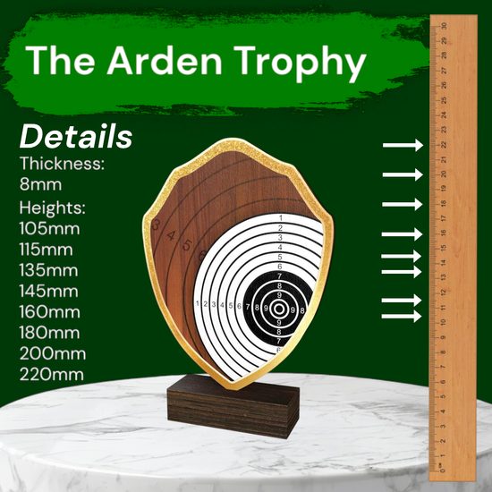 Arden Shooting Target Real Wood Shield Trophy
