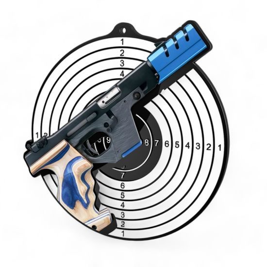 Rincon Colour Pistol Shooting Black Acrylic Medal