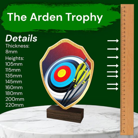 Arden Archery Real Wood Shield Trophy