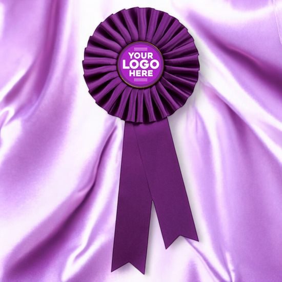 Purple Satin Feel Logo Rosette