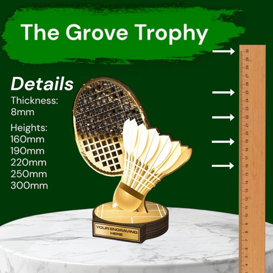 Grove Classic Badminton Real Wood Trophy