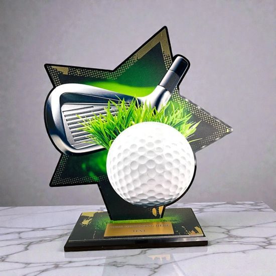 Liano Metal & Acrylic Star Golf Trophy