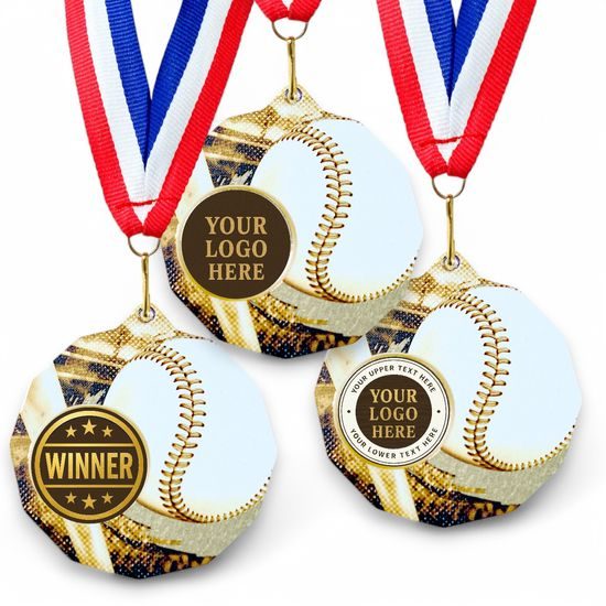 Dodeca Baseball Stainless Steel Logo Insert Medal