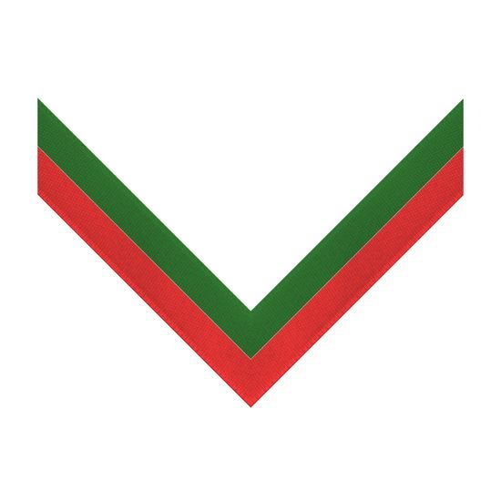 Green & Red Stripe Clip on Medal Ribbon