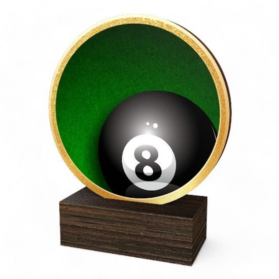 Holt Colour 8 Ball Pool Real Wood Trophy