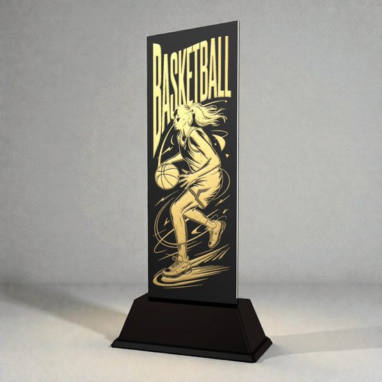 Shadowline Female Basketball Trophy – Stainless Steel Award