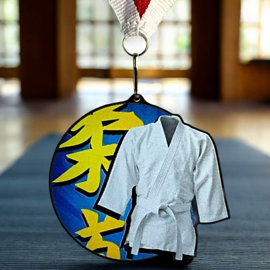 Rincon Colour Martial Arts Kimono Black Acrylic Medal