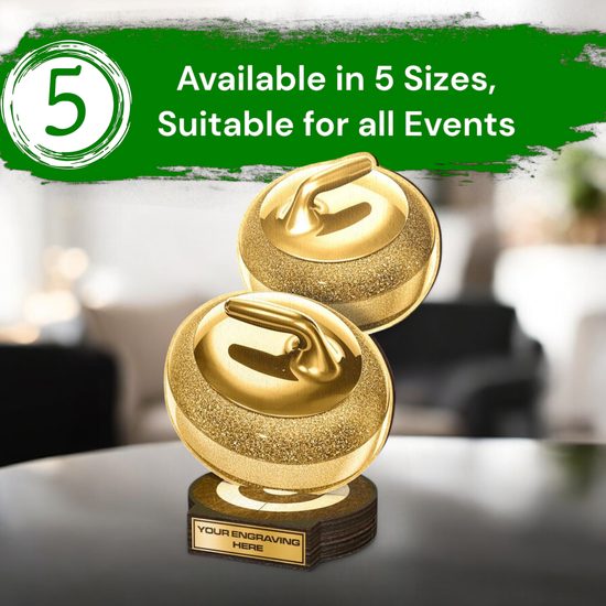 Grove Classic Curling Real Wood Trophy