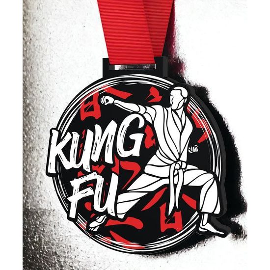 Giant Kung Fu Black Acrylic Medal
