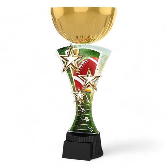 Triple Star Amercian Football Gold Trophy Cup