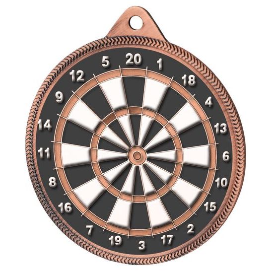 Darts Classic Texture 3D Print Bronze Medal