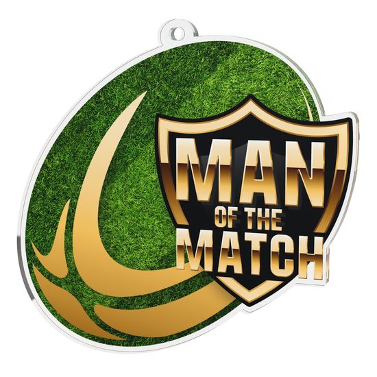 Rugby Man of the Match Acrylic Medal