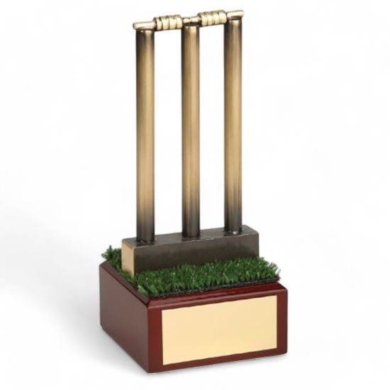 Leon Cricket Stumps Handmade Metal Trophy
