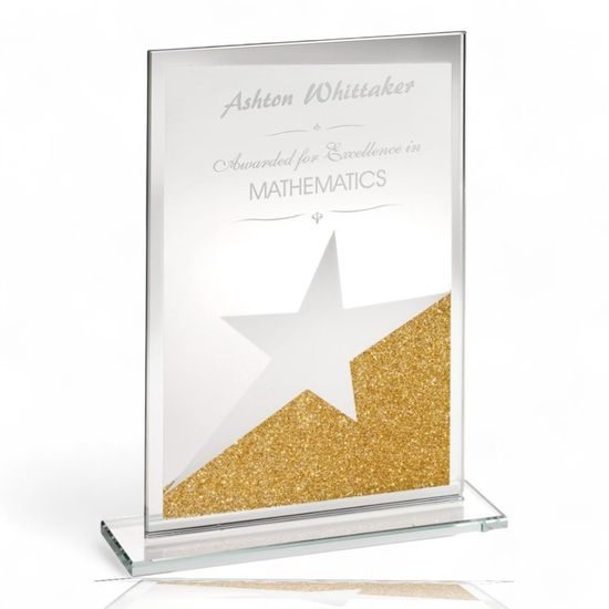 Starlight Jade Crystal Engraved Star Award