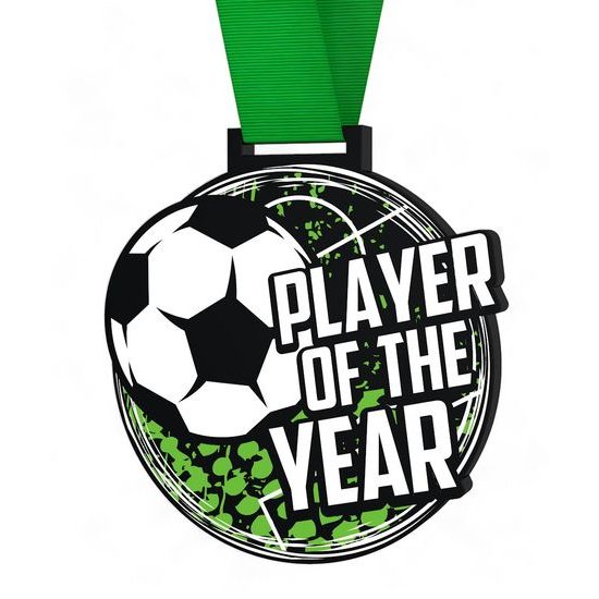 Giant Player of the Year Black Acrylic Football Medal