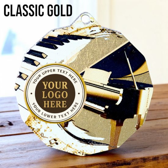 Dodeca Piano Music Stainless Steel Logo Insert Medal