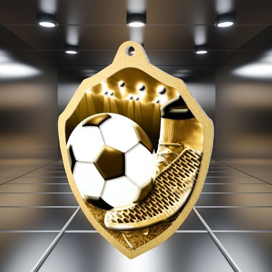Molton Classic Football Boot Shield Stainless Steel Medal