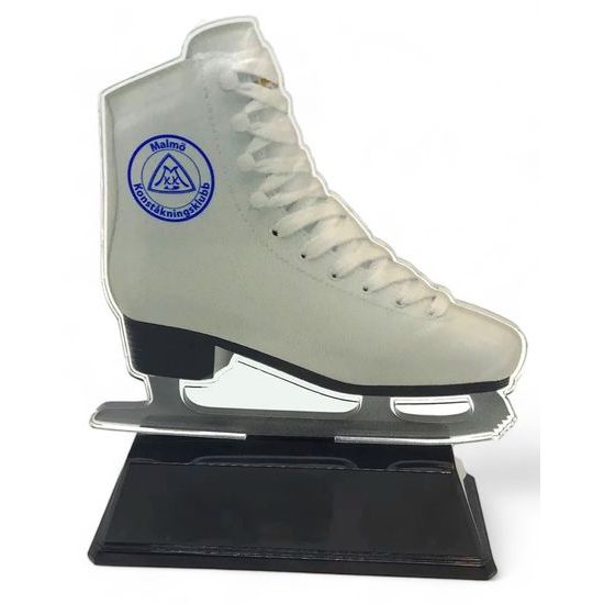 Ice Skating White Boot Custom Logo Acrylic Award
