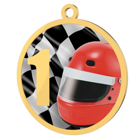 Motor Racing 1st Place Printed Gold Medal