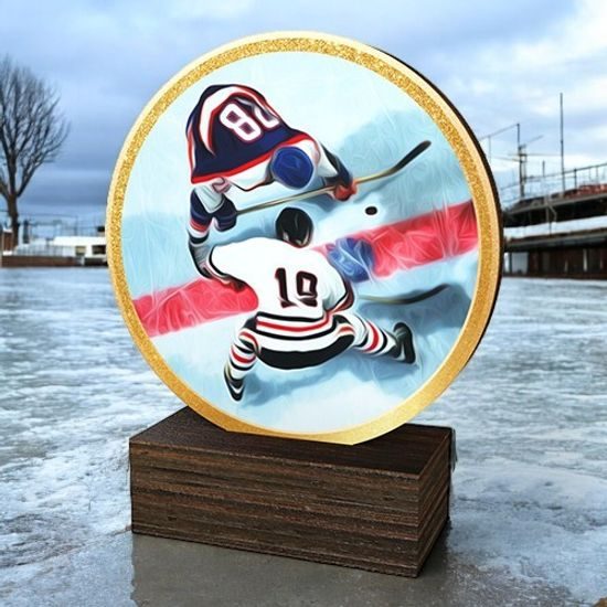 Holt Colour Ice Hockey Real Wood Trophy
