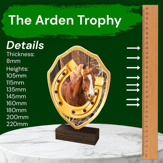 Arden Horse Real Wood Shield Trophy