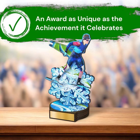 Grove Cross-Country Skiing Real Wood Trophy