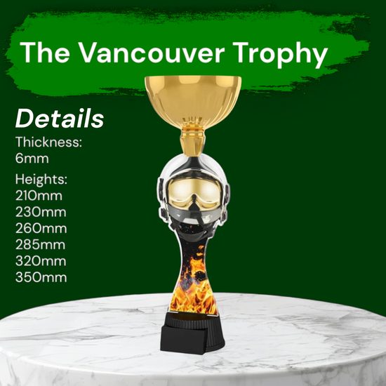 Vancouver Firefighter Helmet and Mask Gold Cup Trophy