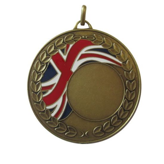 Union Jack Logo Insert Bronze Brass Medal