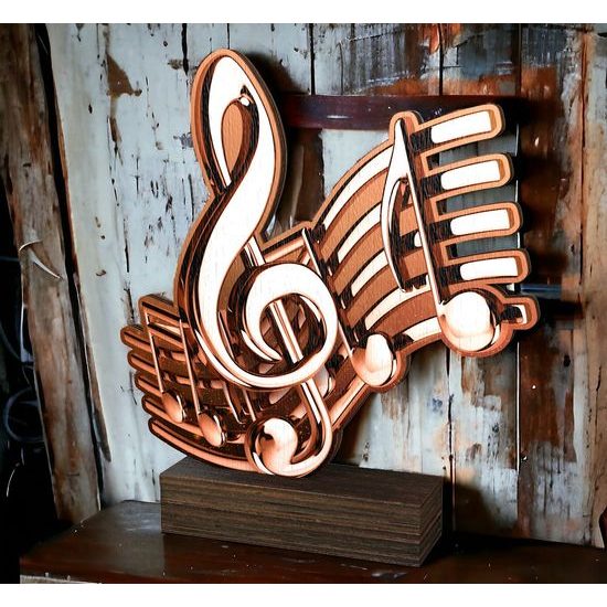 Sierra Classic Music Note Real Wood Trophy