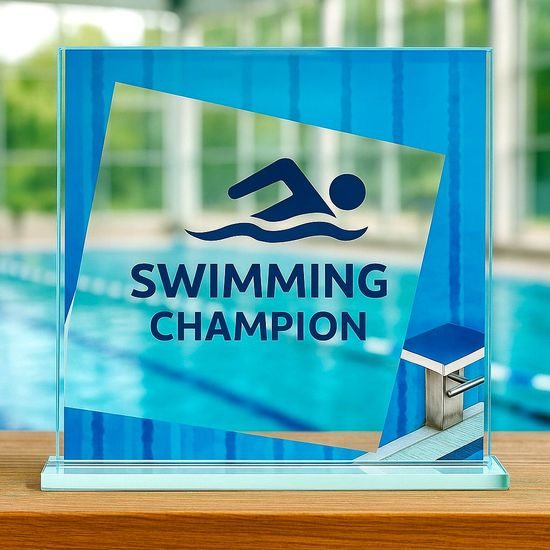 Eloise Swimming Full Colour Printed Glass Award