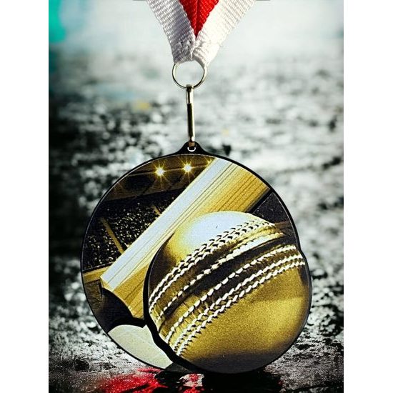 Rincon Classic Cricket Black Acrylic Medal