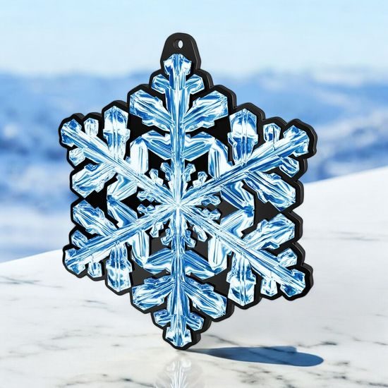 Rincon Colour Snowflake Black Acrylic Medal