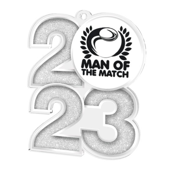 Rugby Man of the Match 2023 Acrylic Medal