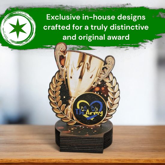 Grove Custom Printed Logo Cup Real Wood Trophy