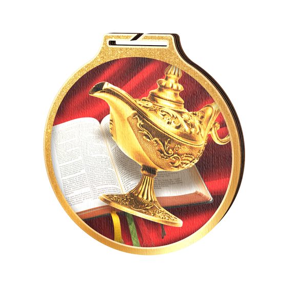 Habitat Quiz Magic Lamp Gold Eco Friendly Wooden Medal