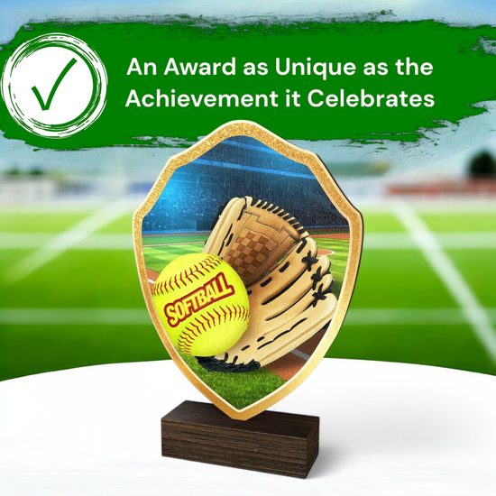 Arden Softball Real Wood Shield Trophy