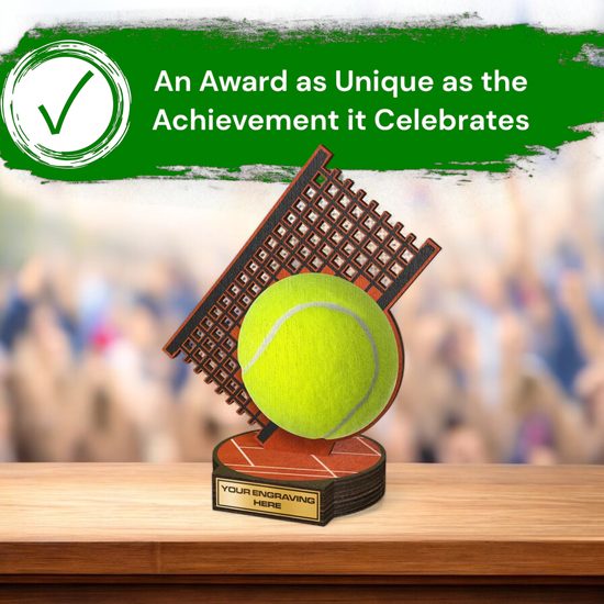 Grove Tennis Ball Real Wood Trophy