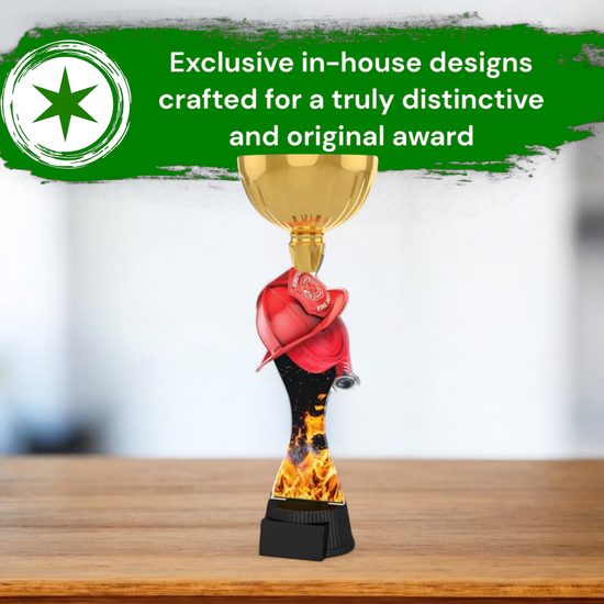 Vancouver Firefighter Helmet and Hose Gold Cup Trophy